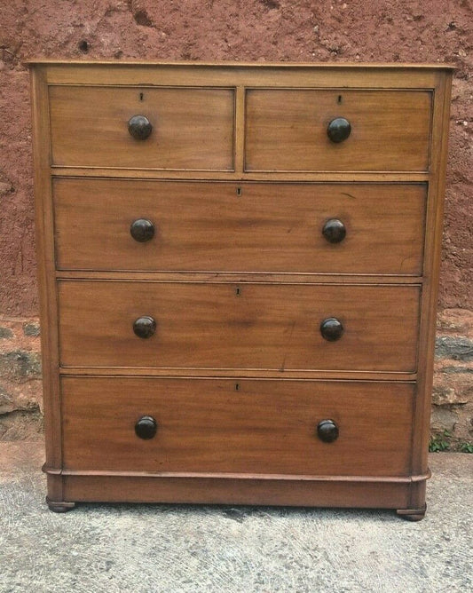 Antique Mahogany Chest Of Drawers With Rounded Corners