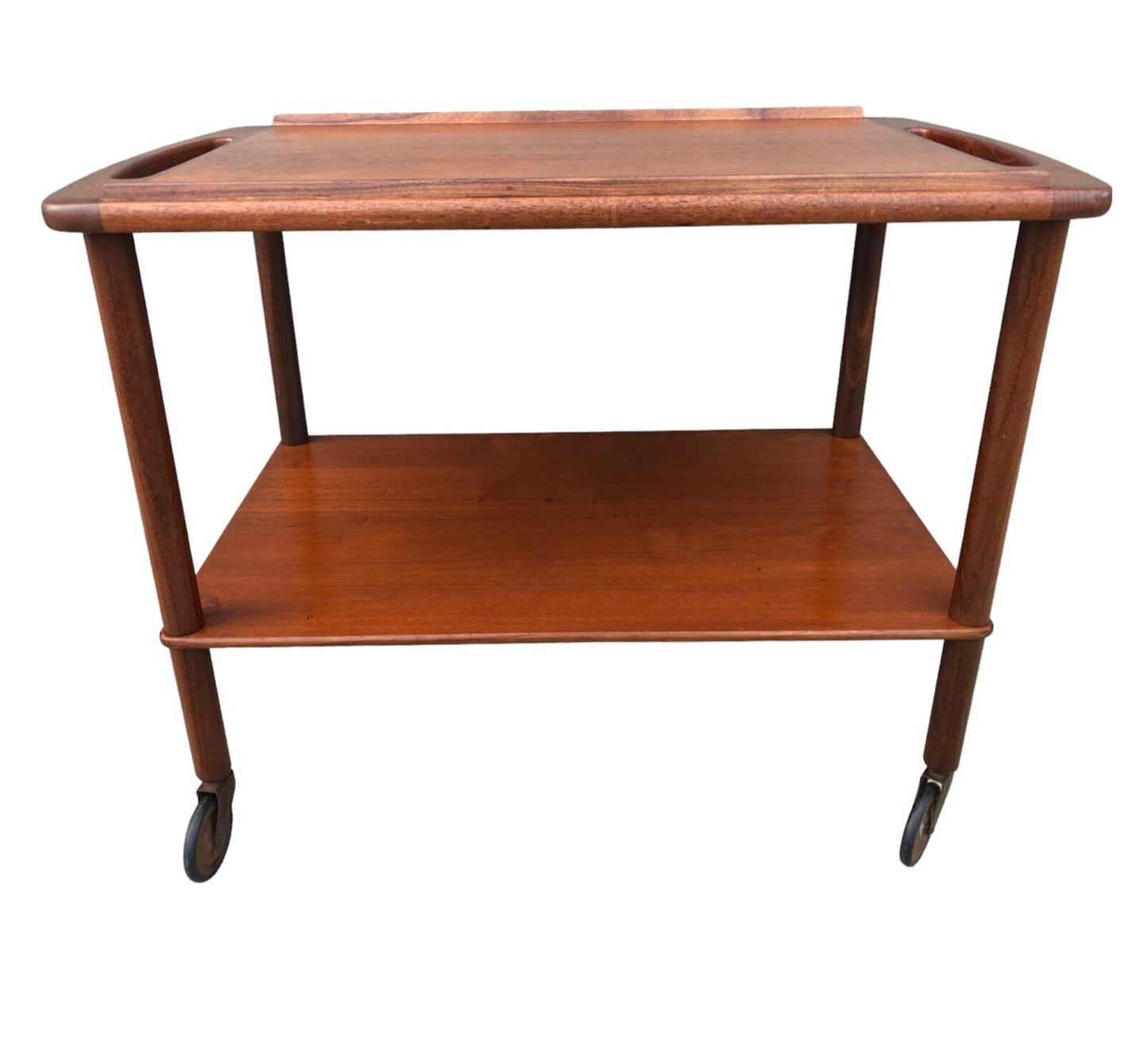 000902....Handsome Retro Danish Teak Serving Trolley ( sold )