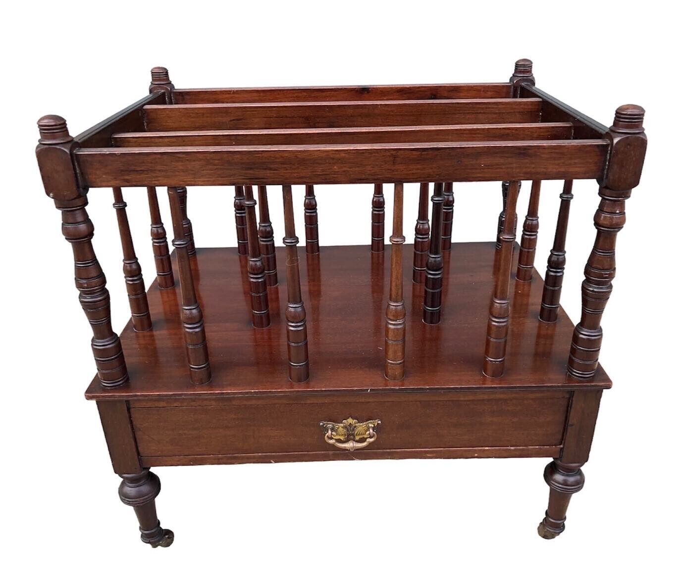 000900....Antique Mahogany Canterbury / Magazine Rack