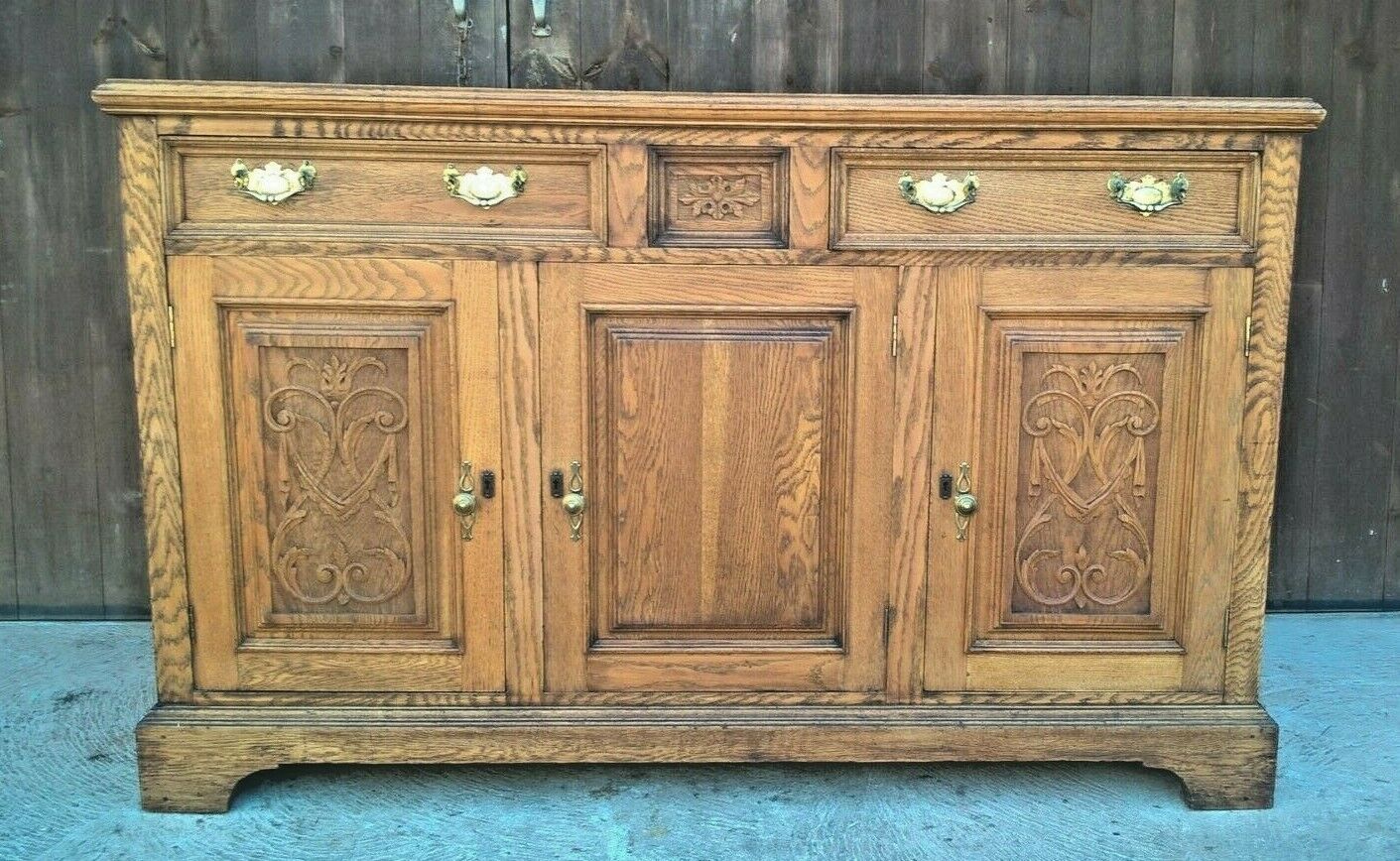 Art Nouveau Solid Oak Sideboard...Stripped Oak Sideboard