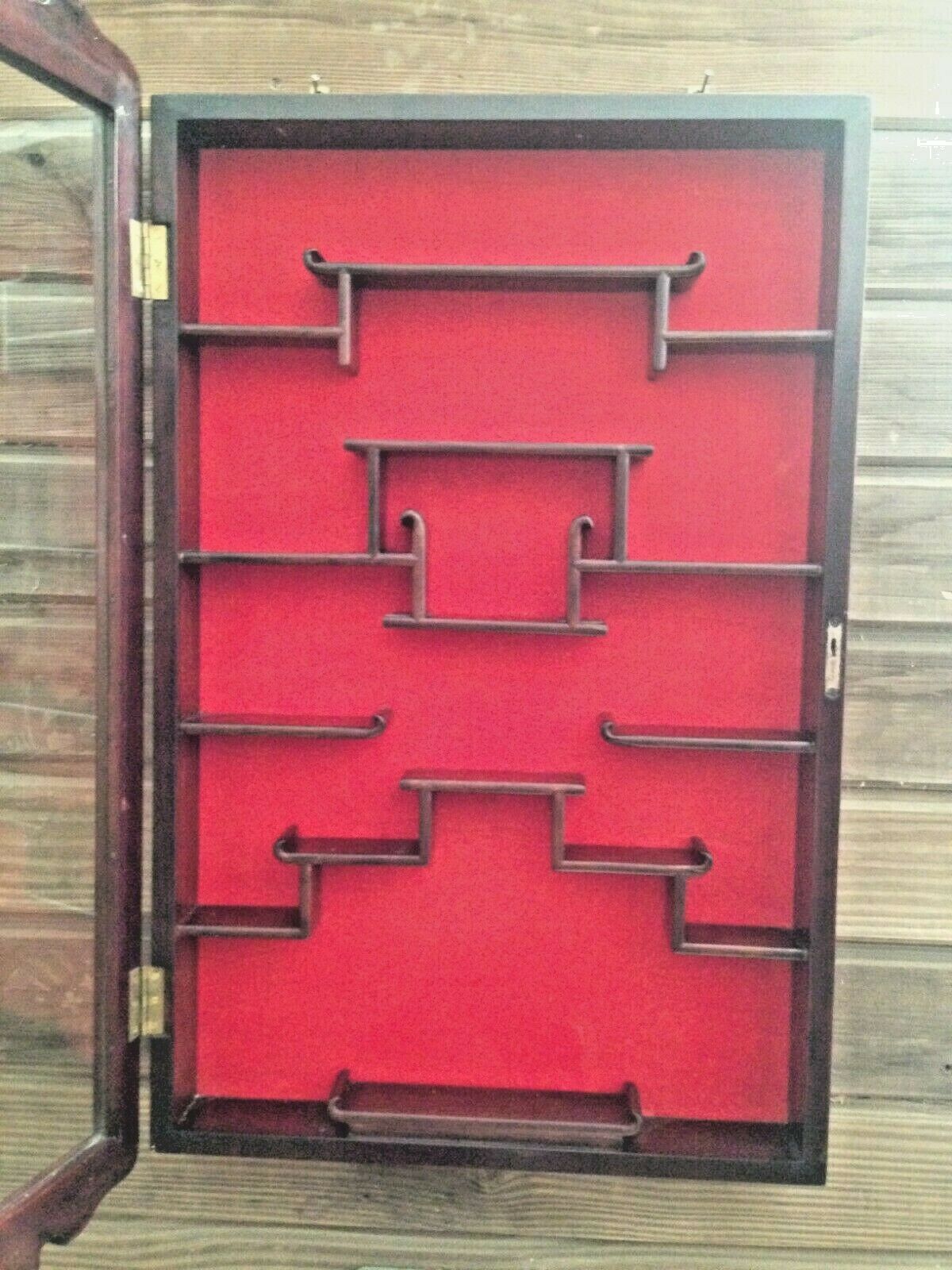 227.....Display Cabinet / Vintage Oriental Wall Hanging Display Cabinet