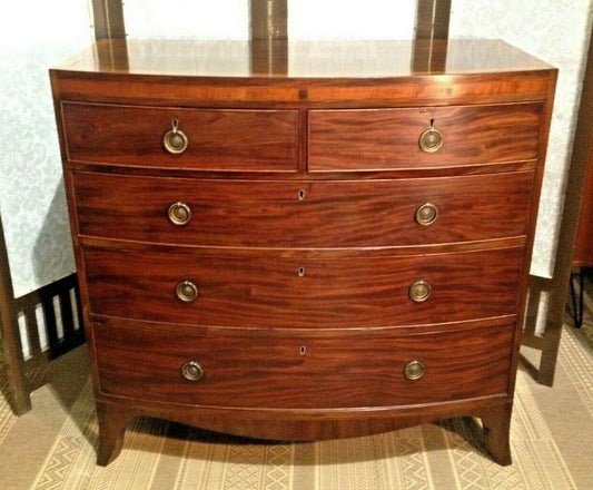 Fabulous Regency Bow Front Mahogany Chest Of Drawers ( SOLD )