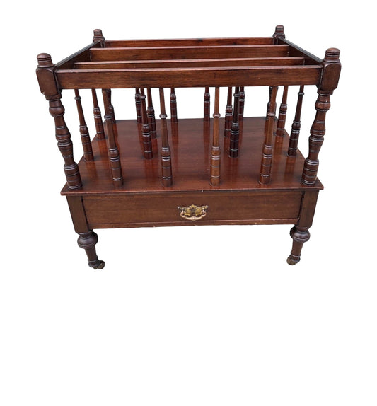 000900....Antique Mahogany Canterbury / Magazine Rack