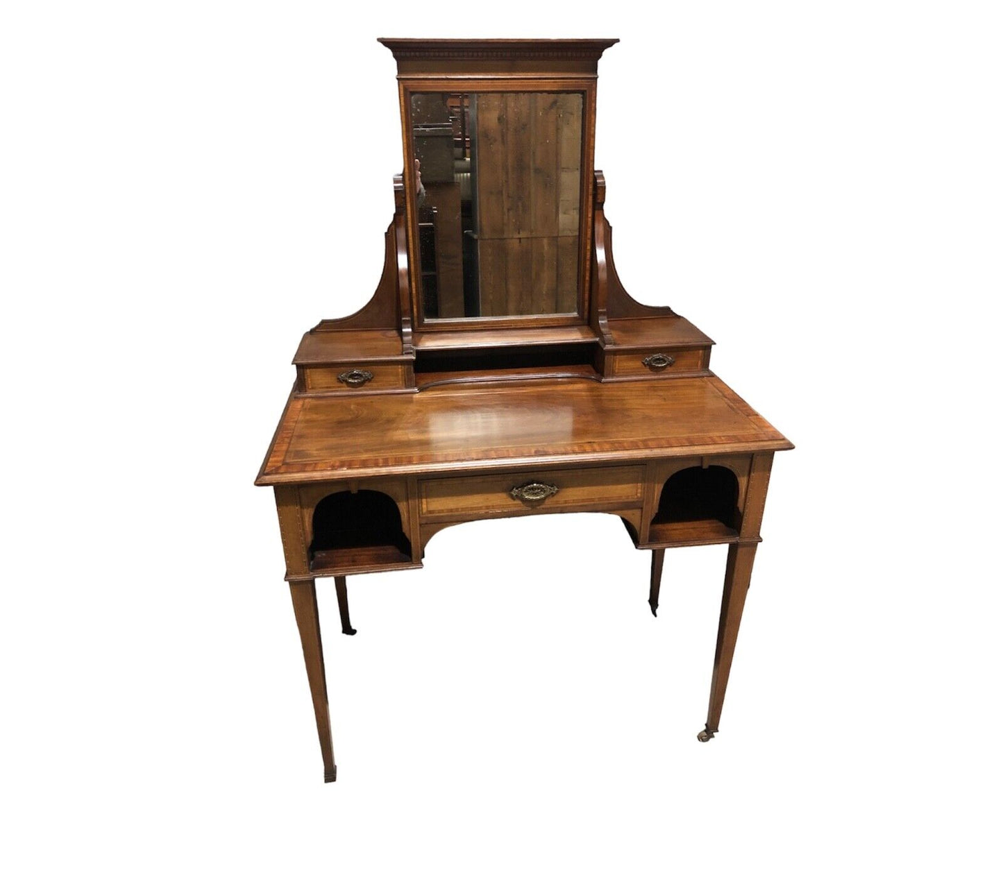 000877....Handsome Edwardian Mahogany Dressing Table ( sold )