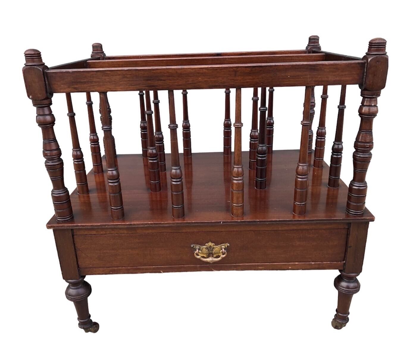 000900....Antique Mahogany Canterbury / Magazine Rack