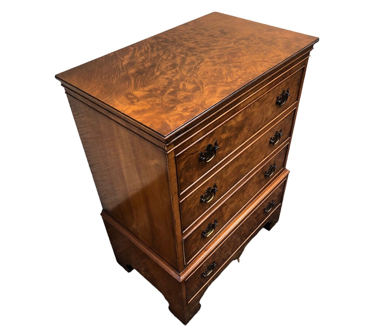 000856....Handsome Vintage Figured Walnut Chest Of Drawers ( sold )