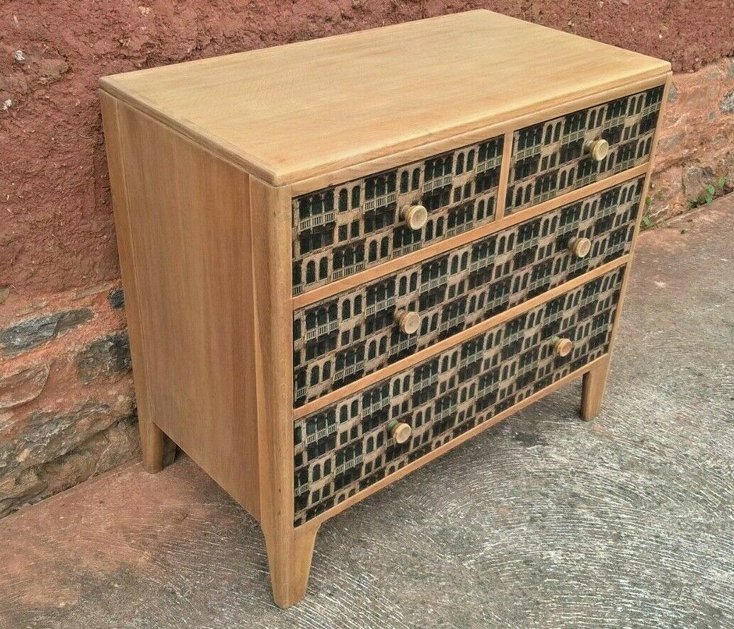 317.....Retro Oak Chest Drawers Upcycled Retro Chest ( SOLD )