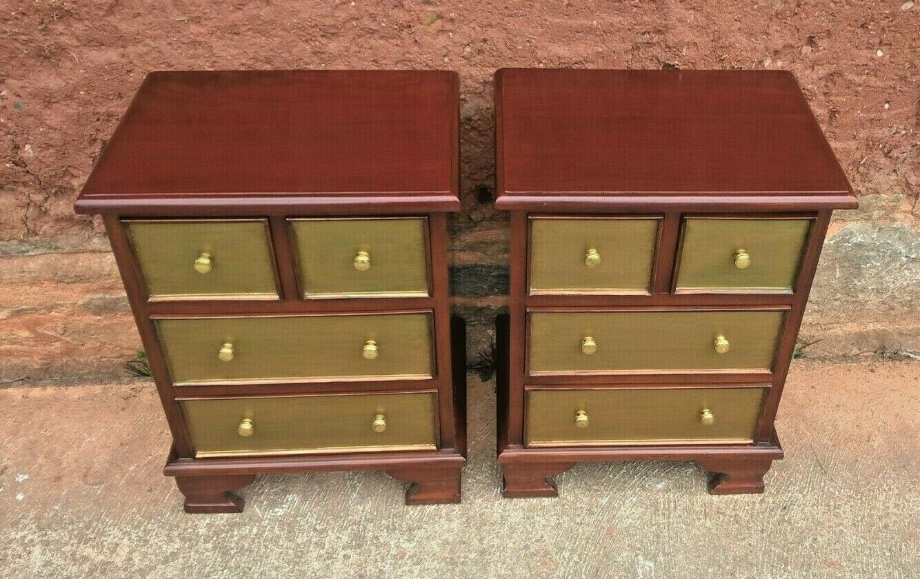 Pair Of Mahogany Bedside Chests Vintage Bedside Tables