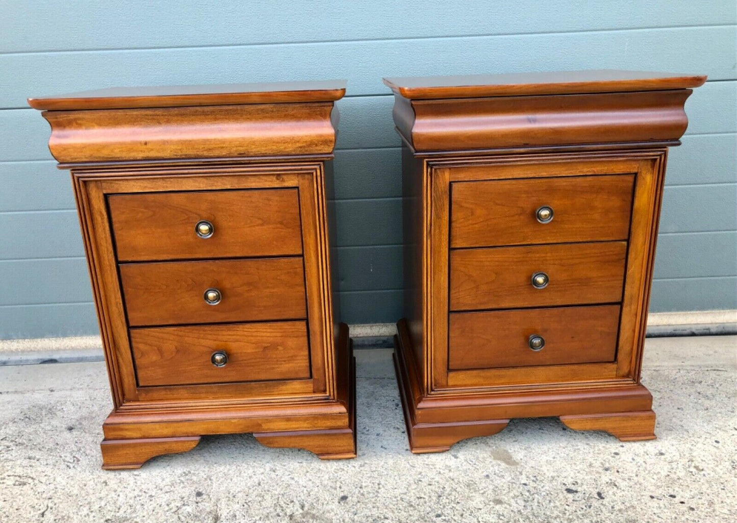 000894....Handsome Pair Of Vintage Bedside Chests / Bedside Tables ( sold )