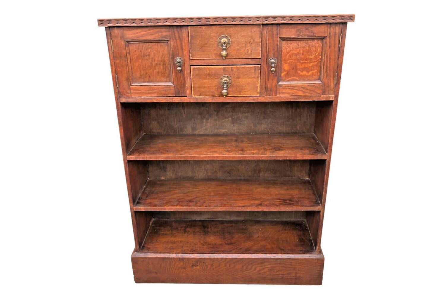 000865....Handsome Arts And Crafts Oak Bookcase / Shelves ( sold )