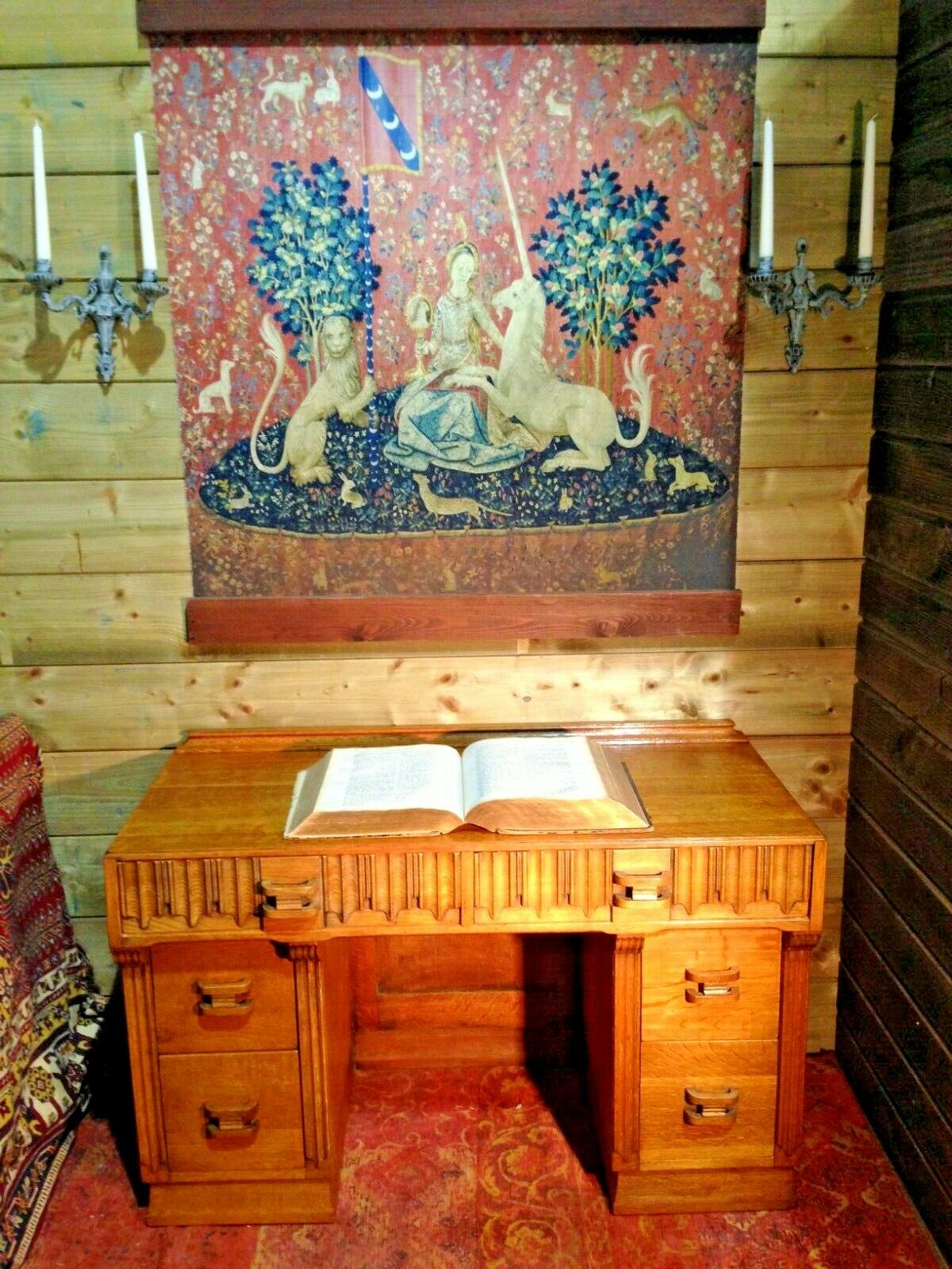 236.....Stunning Art Deco Oak Dressing Table / Vintage Oak Desk