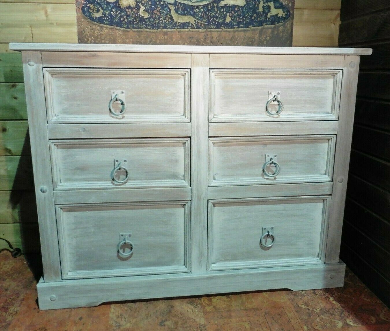 422.....Large Modern Upcycled Chest Of Drawers / Pine Bank Of Drawers