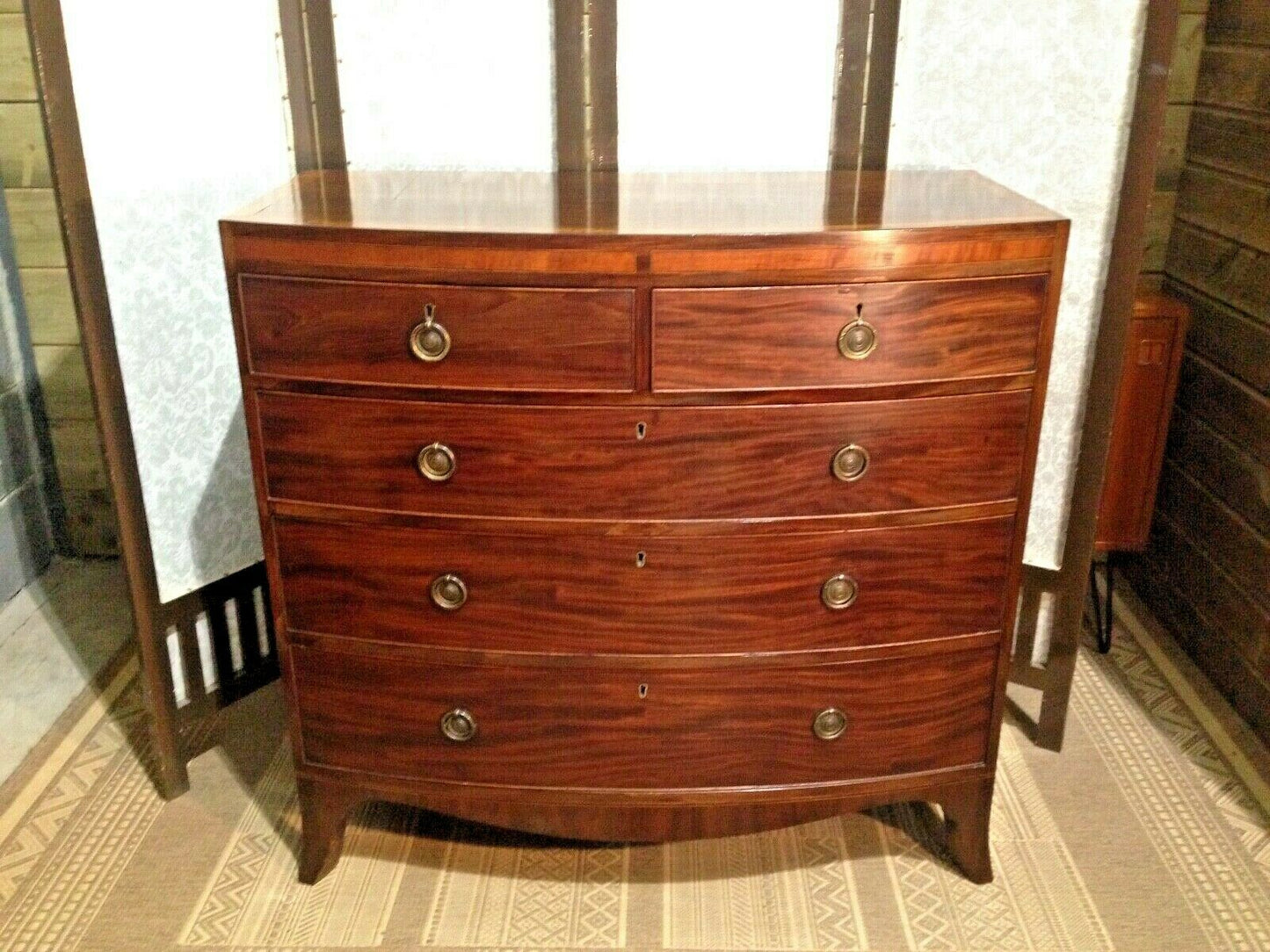 Fabulous Regency Bow Front Mahogany Chest Of Drawers ( SOLD )