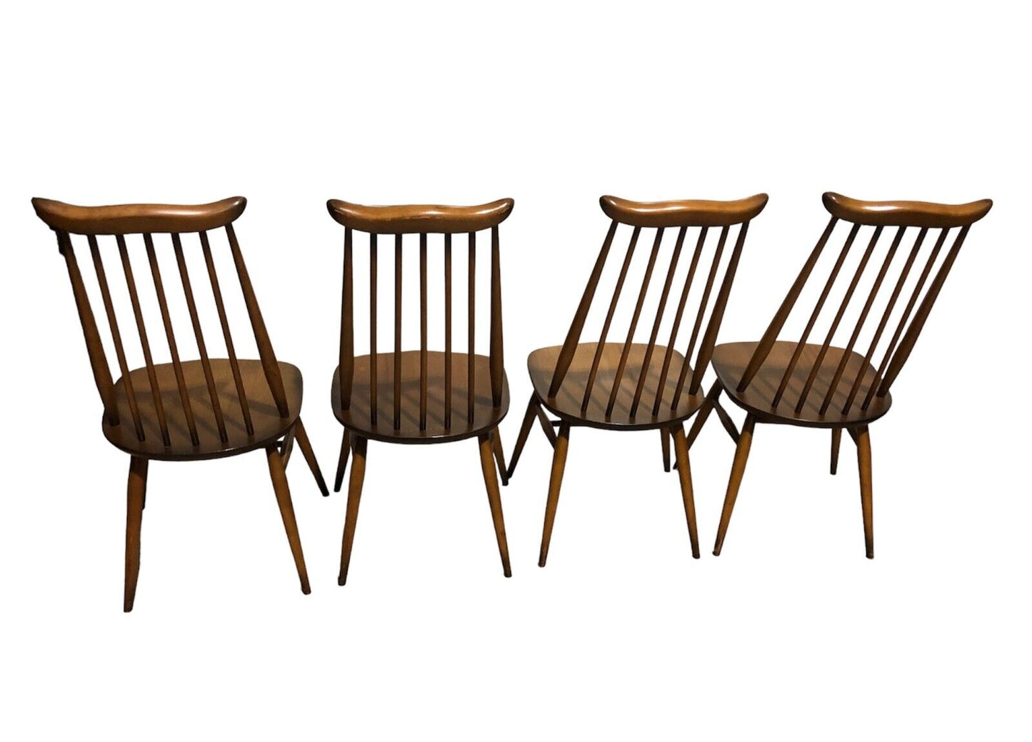 000874....Handsome Set Of Four Retro Ercol Goldsmiths Chairs / Ercol Dining Chairs( sold )