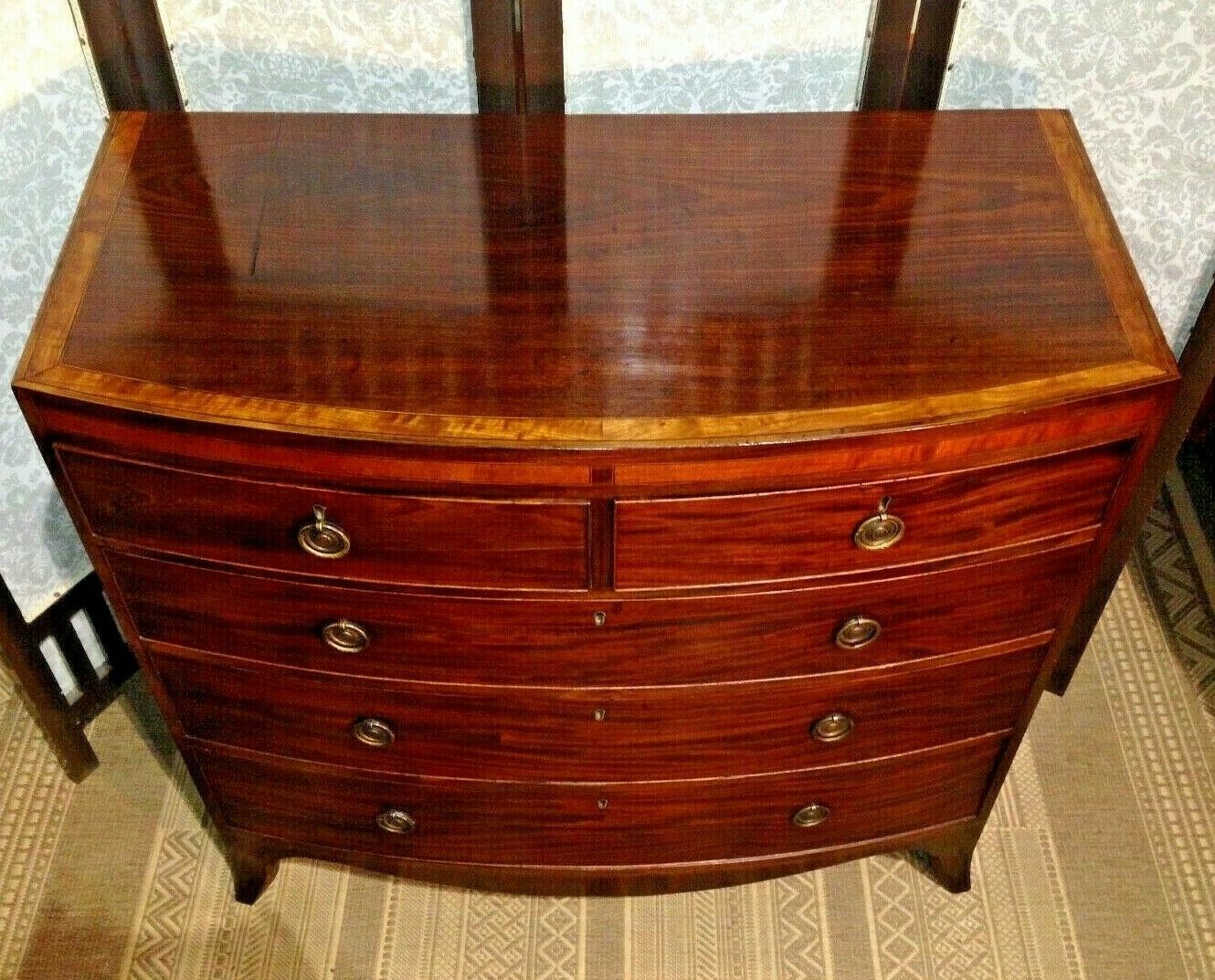 Fabulous Regency Bow Front Mahogany Chest Of Drawers ( SOLD )