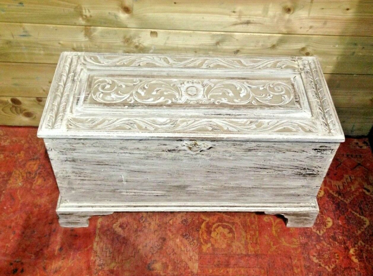 000968...Gorgeous Antique Carved Coffer / Smaller Antique Storage Chest (sold)