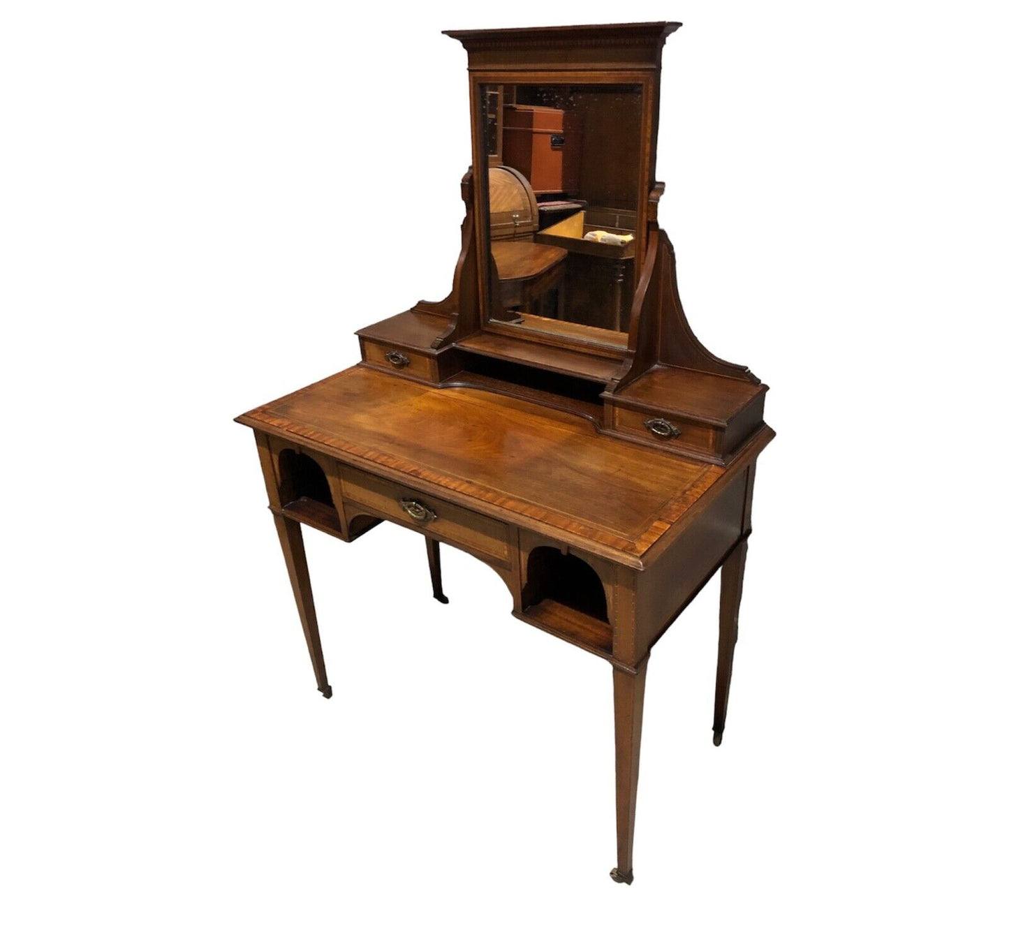 000877....Handsome Edwardian Mahogany Dressing Table ( sold )