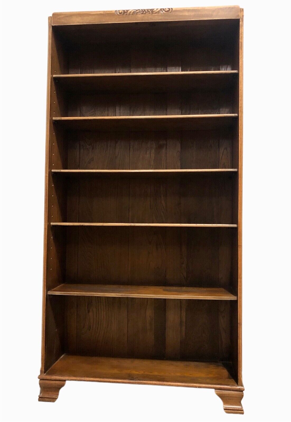 000876....Handsome Vintage Oak Bookcase / Open Bookshelves (sold )