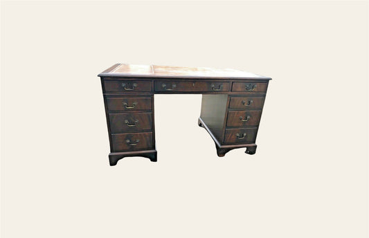 000986.....Handsome Vintage Mahogany Pedestal Desk ( sold )