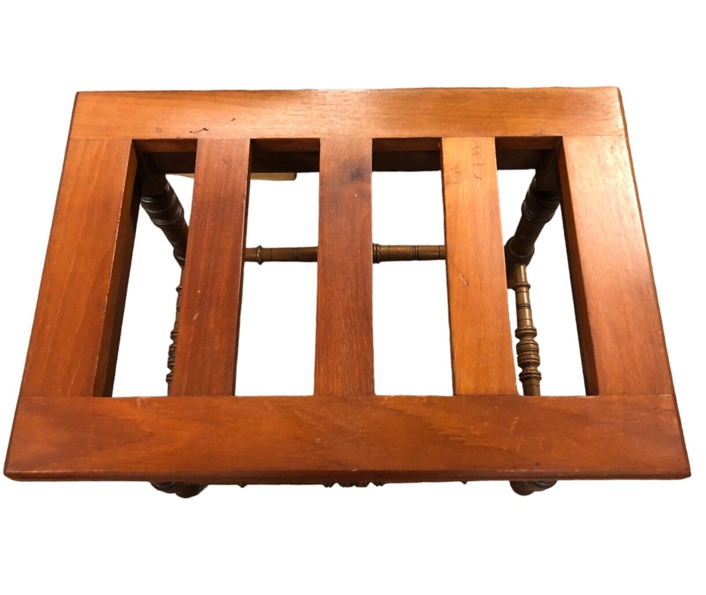 000890....Handsome Antique Walnut Luggage Stand / Luggage Rack ( sold )