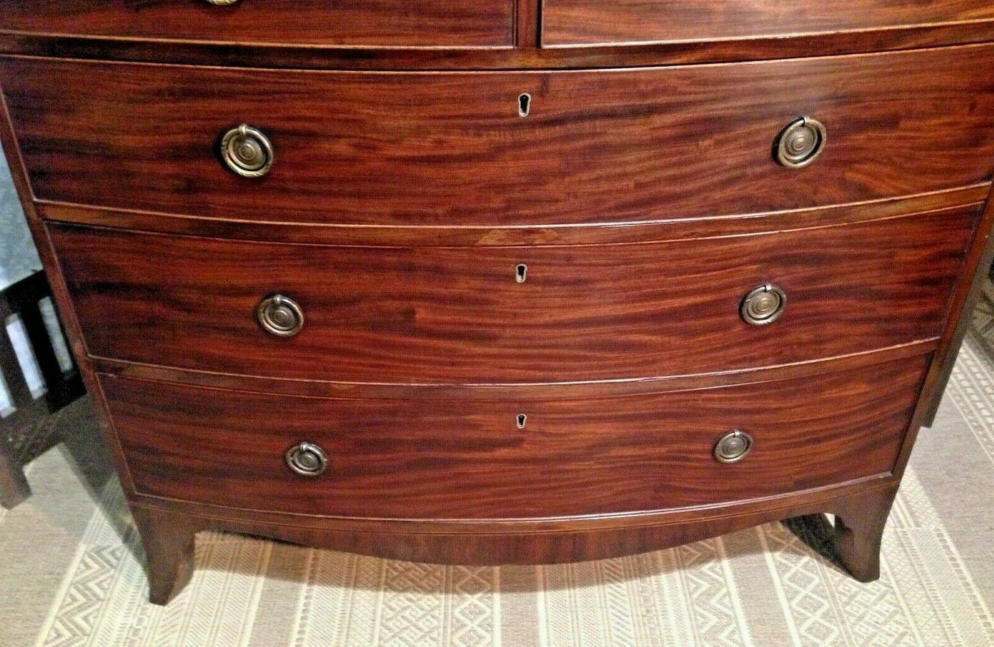 Fabulous Regency Bow Front Mahogany Chest Of Drawers ( SOLD )