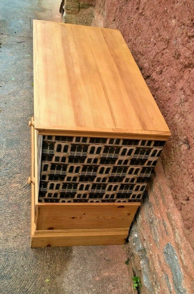 015.....Upcycled Pine Storage Chest With Two Drawers