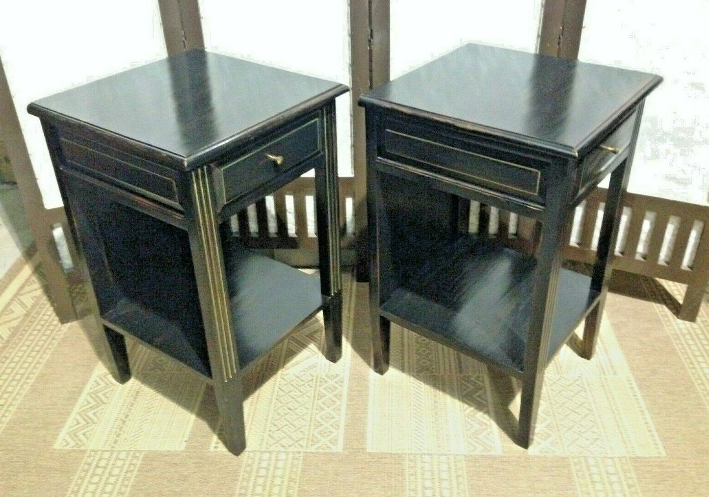 A Pair Of Vintage Empire Style Bedside Tables / Pair Of Lamp Tables