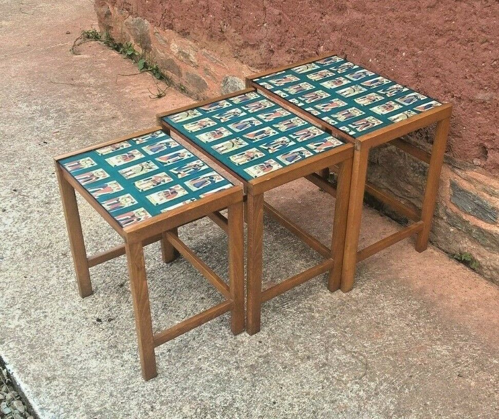 111.....Retro Nest Of Tables....Upcycled Nest Of 3 Coffee Tables