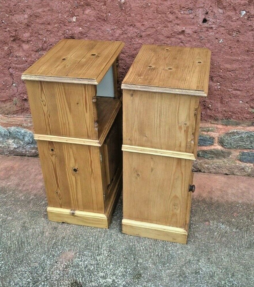 Vintage Pine Bedside Cabinets / Pair Pine Bedside Tables