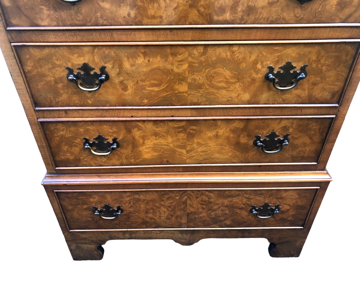 000856....Handsome Vintage Figured Walnut Chest Of Drawers ( sold )