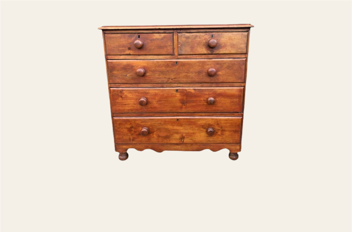 033.....Handsome Country House Stained Pine Chest Of Drawers ( sold )