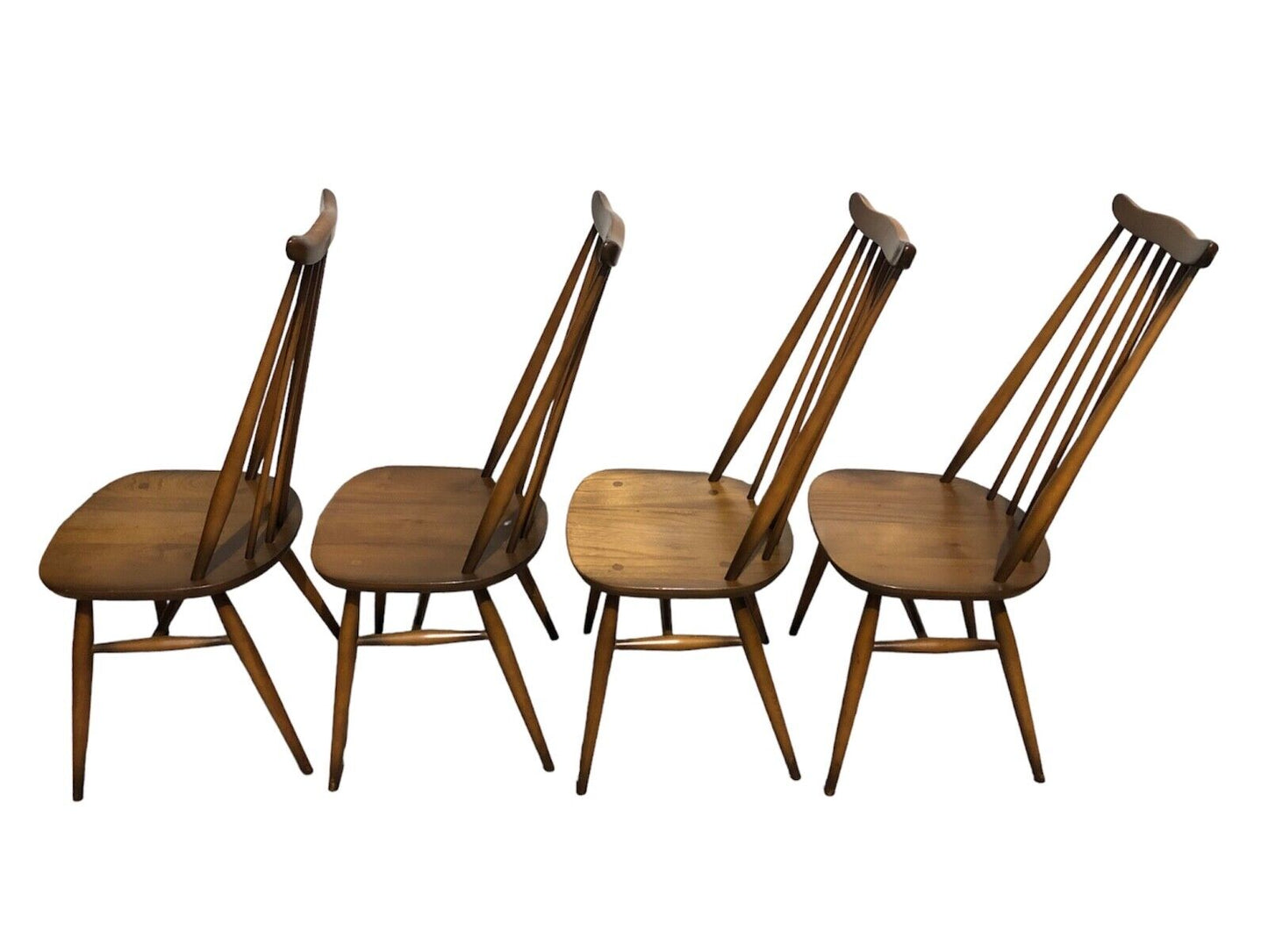 000874....Handsome Set Of Four Retro Ercol Goldsmiths Chairs / Ercol Dining Chairs( sold )