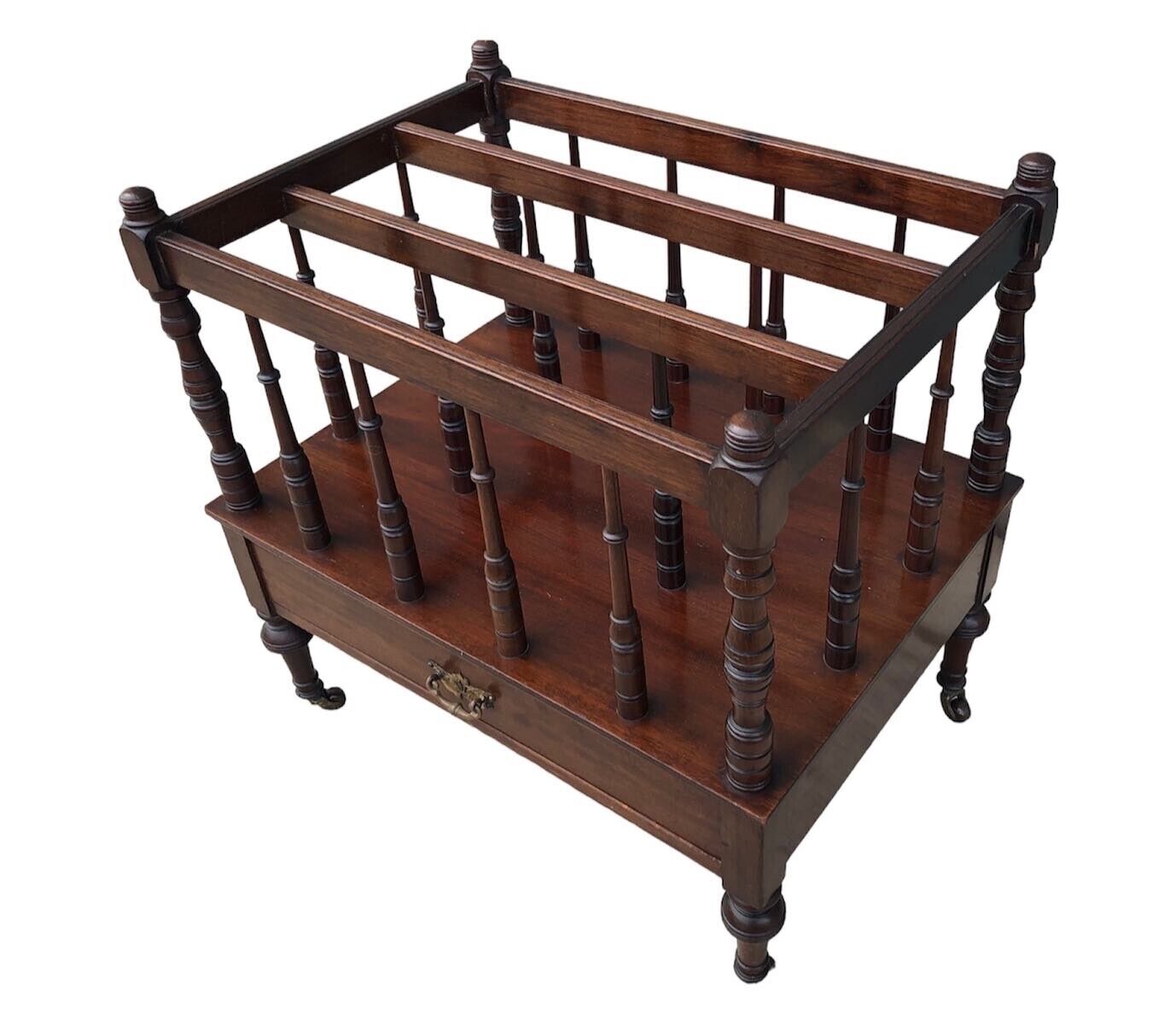 000900....Antique Mahogany Canterbury / Magazine Rack