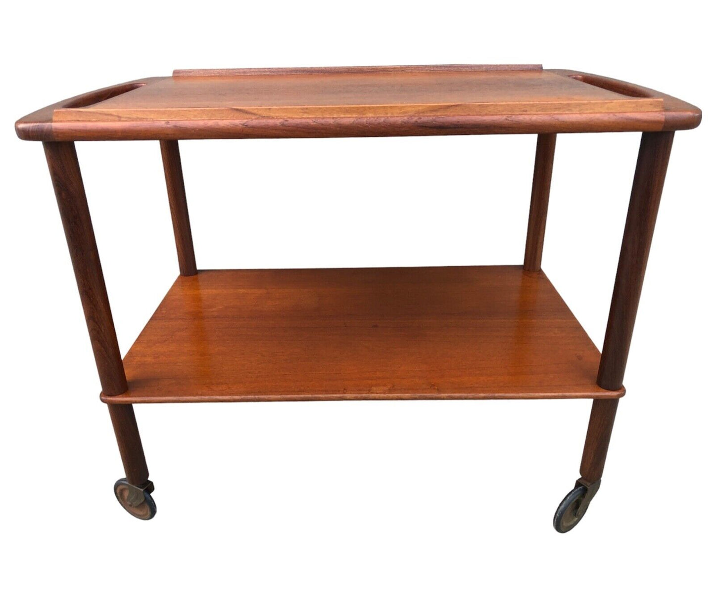 000902....Handsome Retro Danish Teak Serving Trolley ( sold )