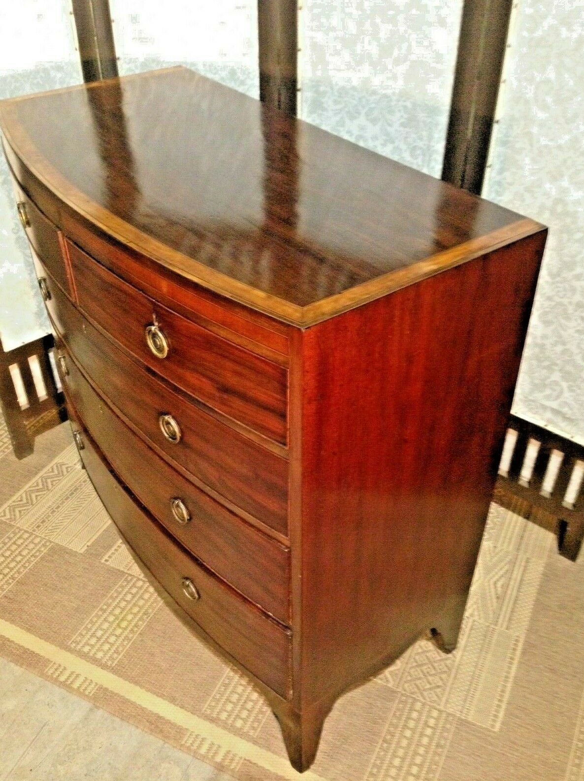 Fabulous Regency Bow Front Mahogany Chest Of Drawers ( SOLD )