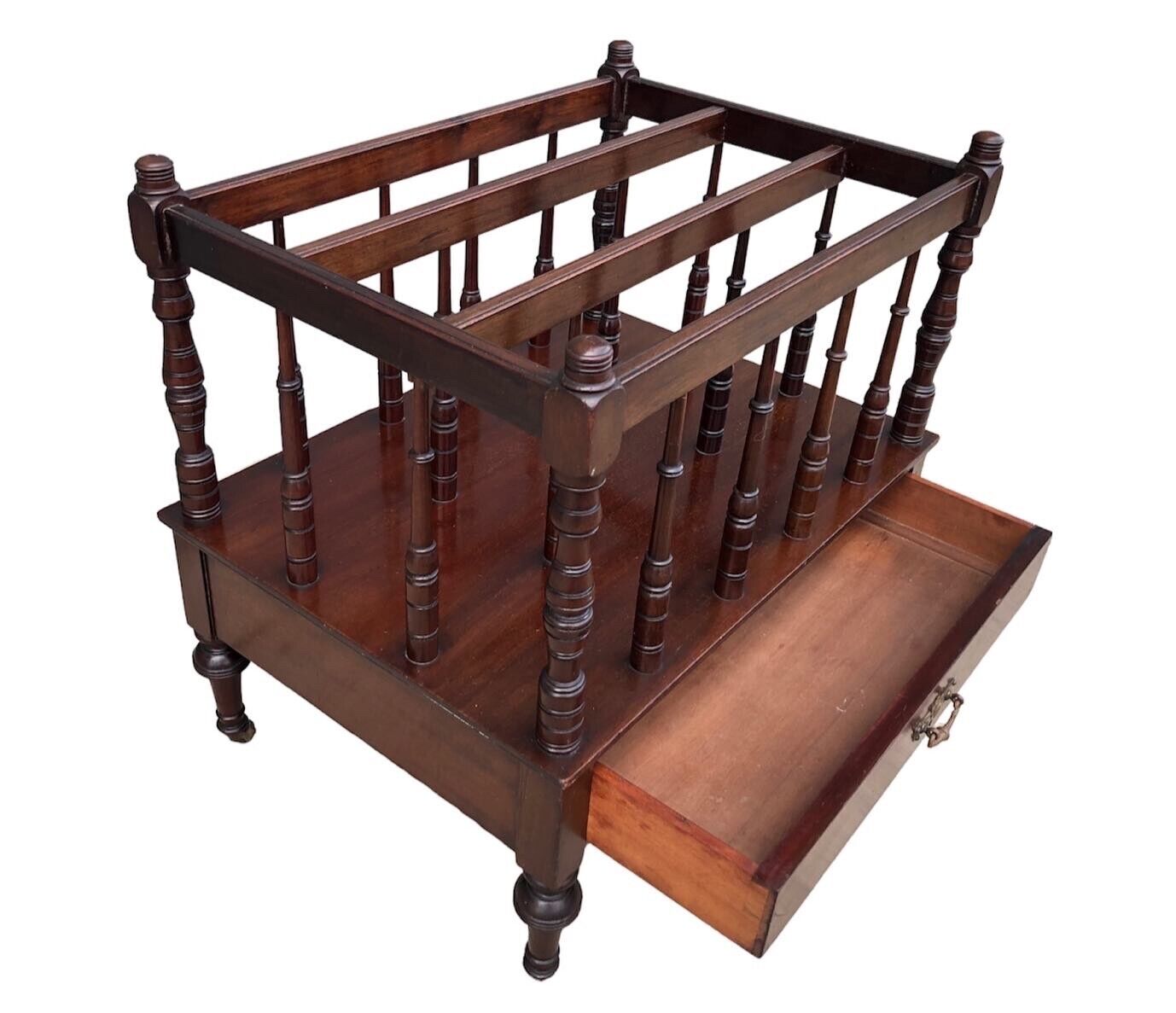 000900....Antique Mahogany Canterbury / Magazine Rack