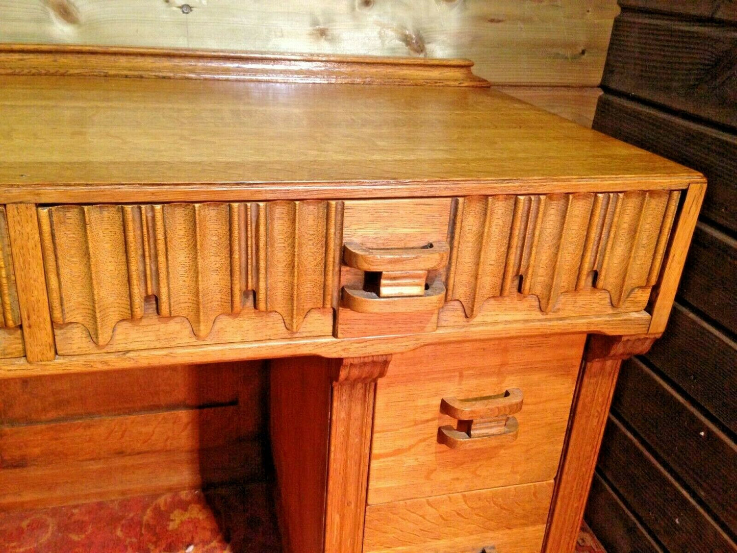 236.....Stunning Art Deco Oak Dressing Table / Vintage Oak Desk