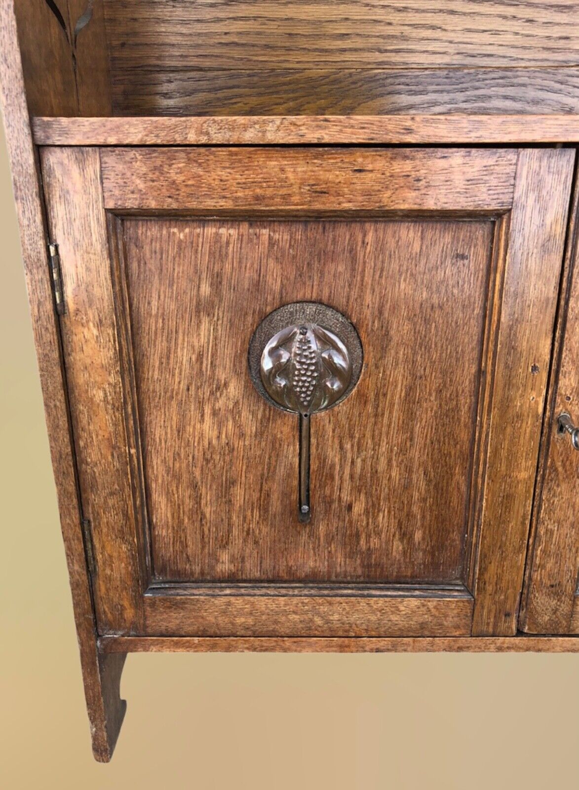 000897....Handsome Arts And Crafts Oak Cabinet ( sold )