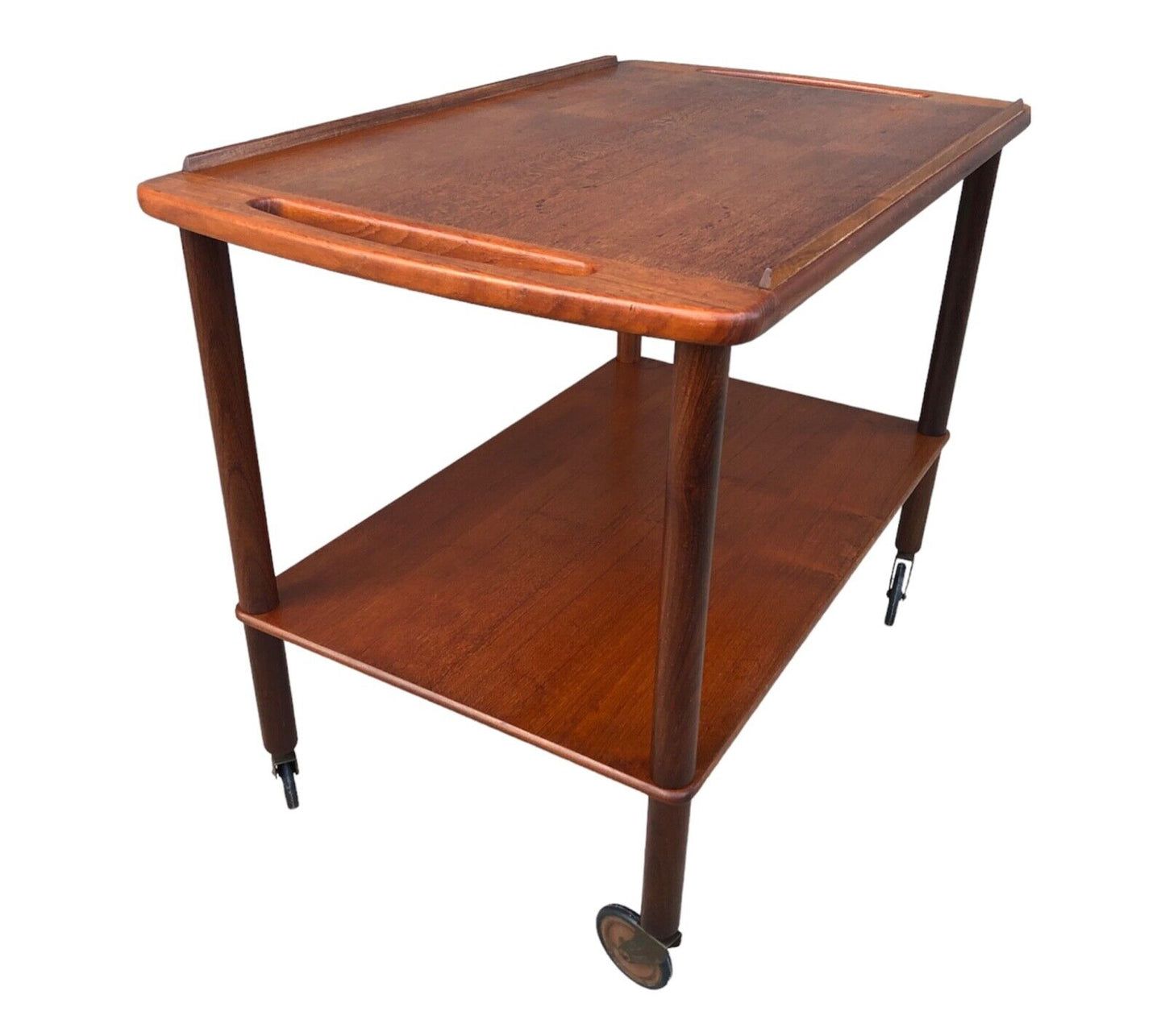 000902....Handsome Retro Danish Teak Serving Trolley ( sold )