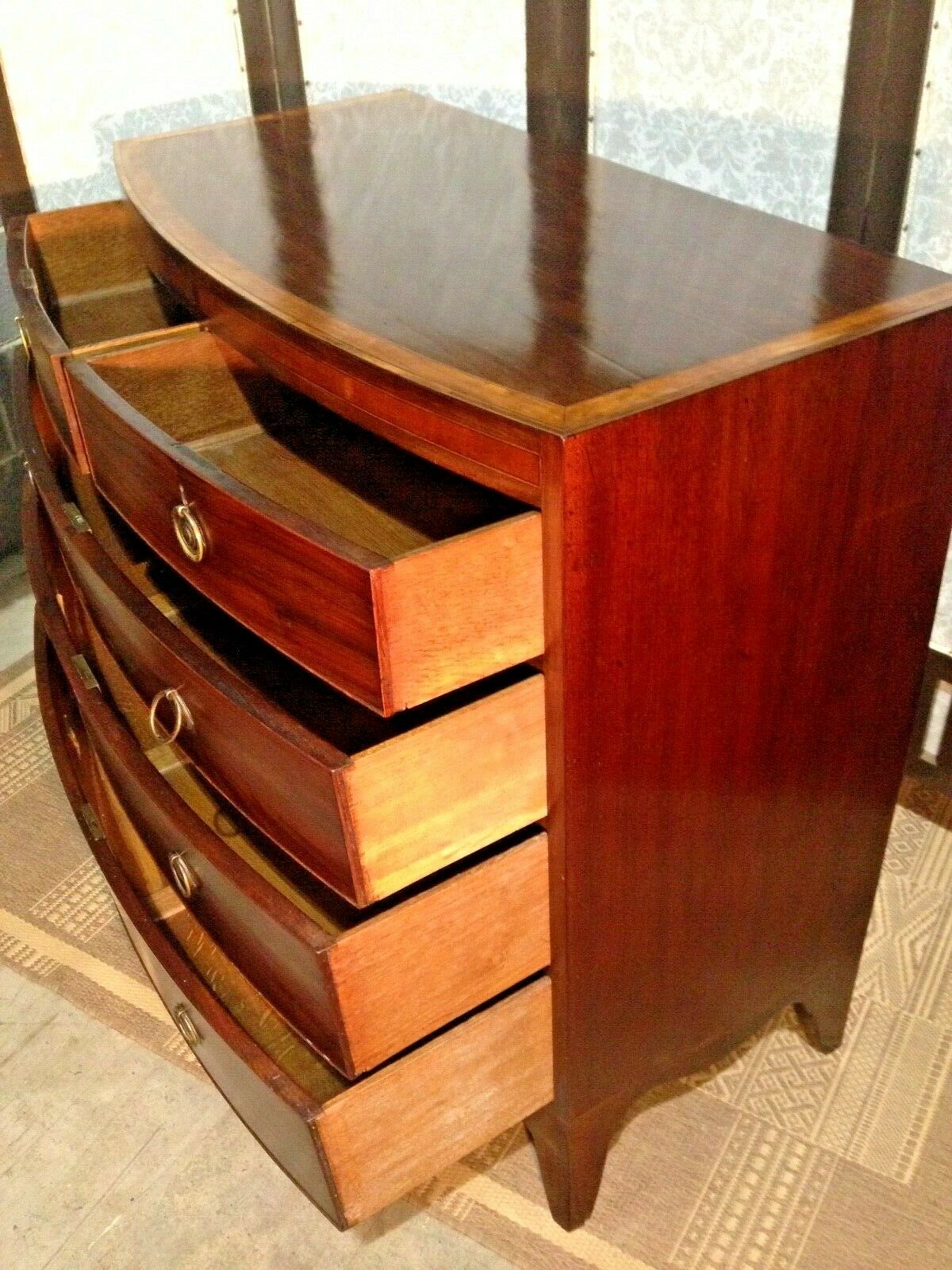 Fabulous Regency Bow Front Mahogany Chest Of Drawers ( SOLD )