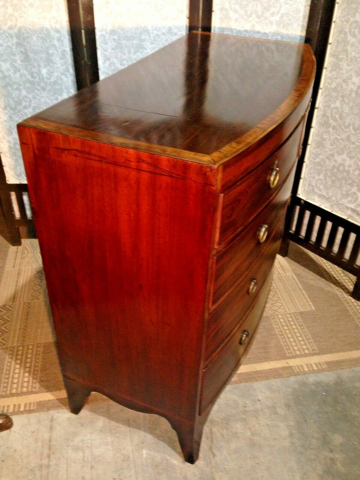 Fabulous Regency Bow Front Mahogany Chest Of Drawers ( SOLD )