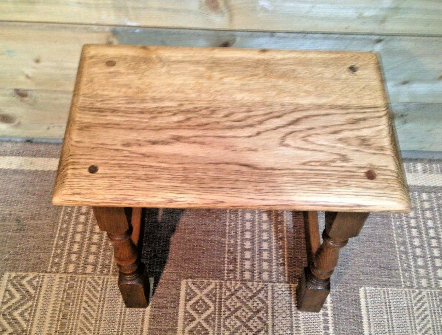 Old Charm Solid Oak Vintage Nest Of Tables