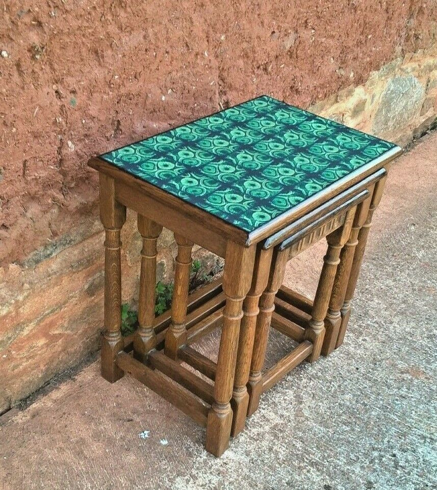 Vintage Oak Nest Of Tables.....Upcycled Cofee Tables