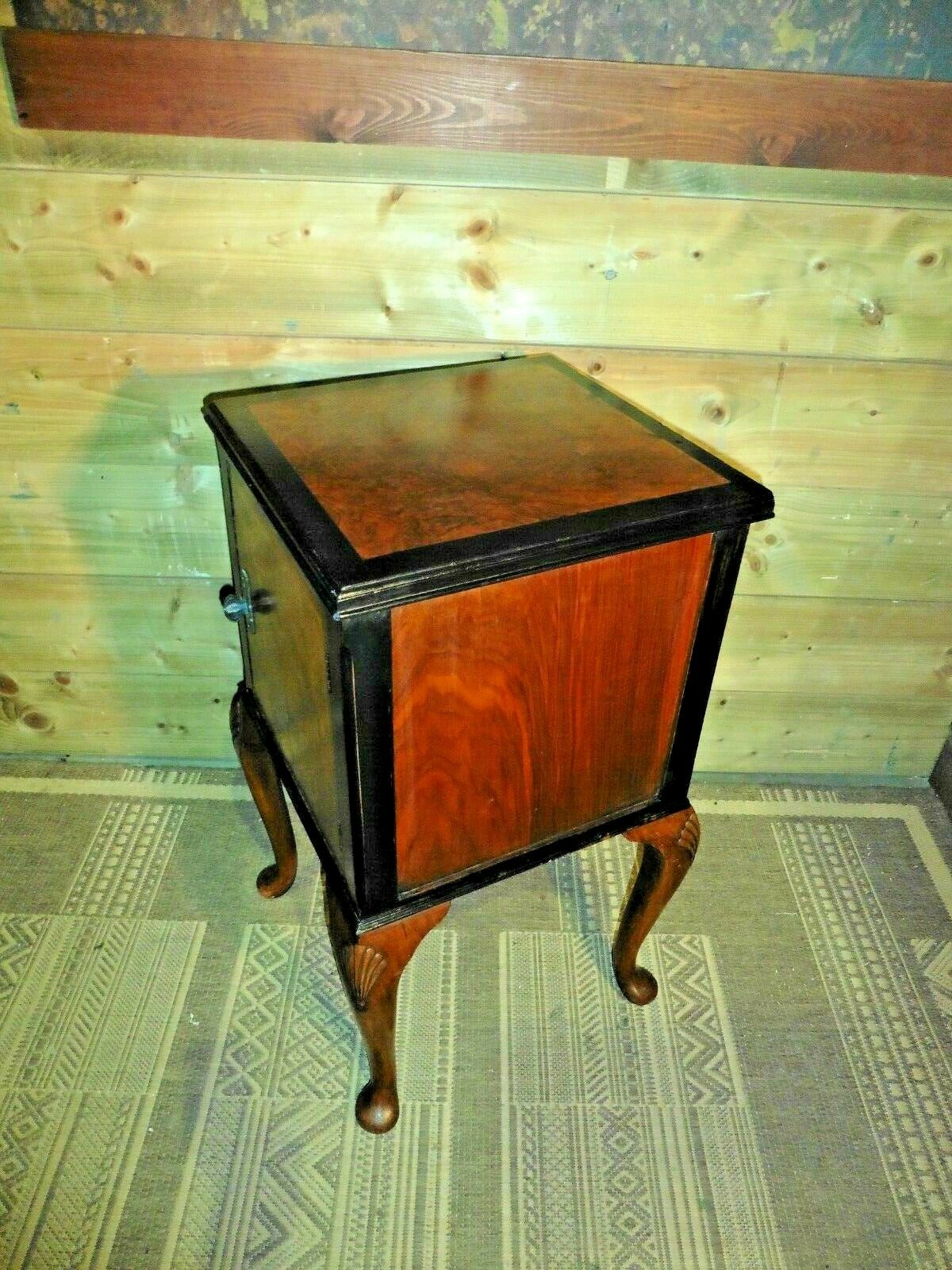 403.....Attractive Vintage Walnut Bedside Cabinet / Vintage Bedside Table ( SOLD )