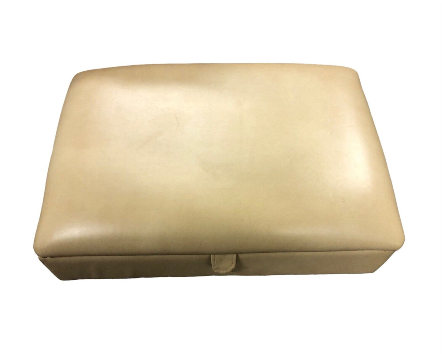 000892....Handsome Large Cream Leather Stool