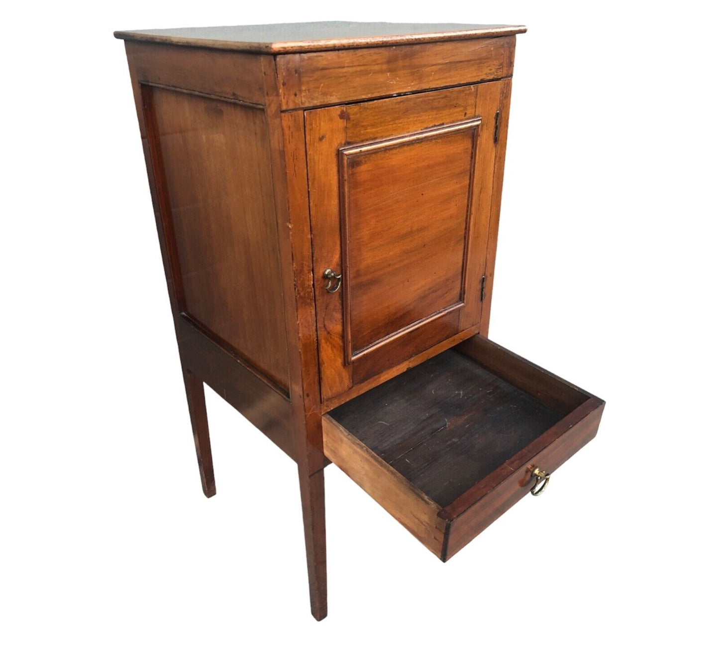 000896....Handsome Antique Mahogany Bedside Table / Nightstand ( sold )