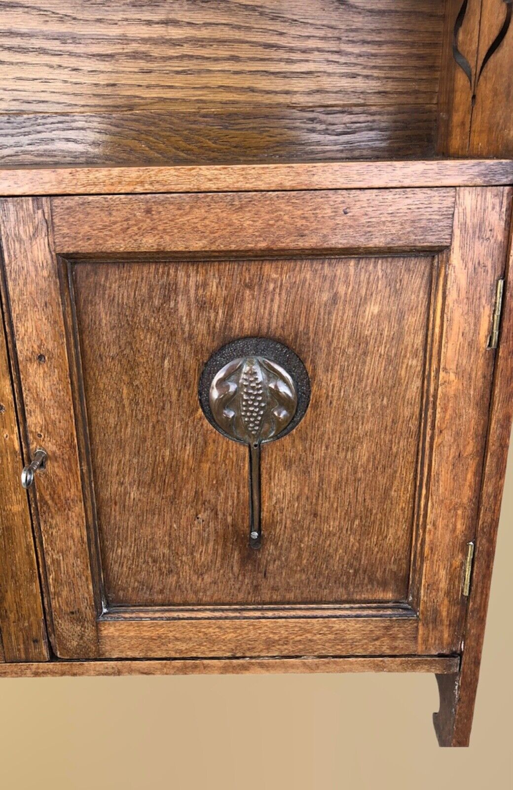 000897....Handsome Arts And Crafts Oak Cabinet ( sold )