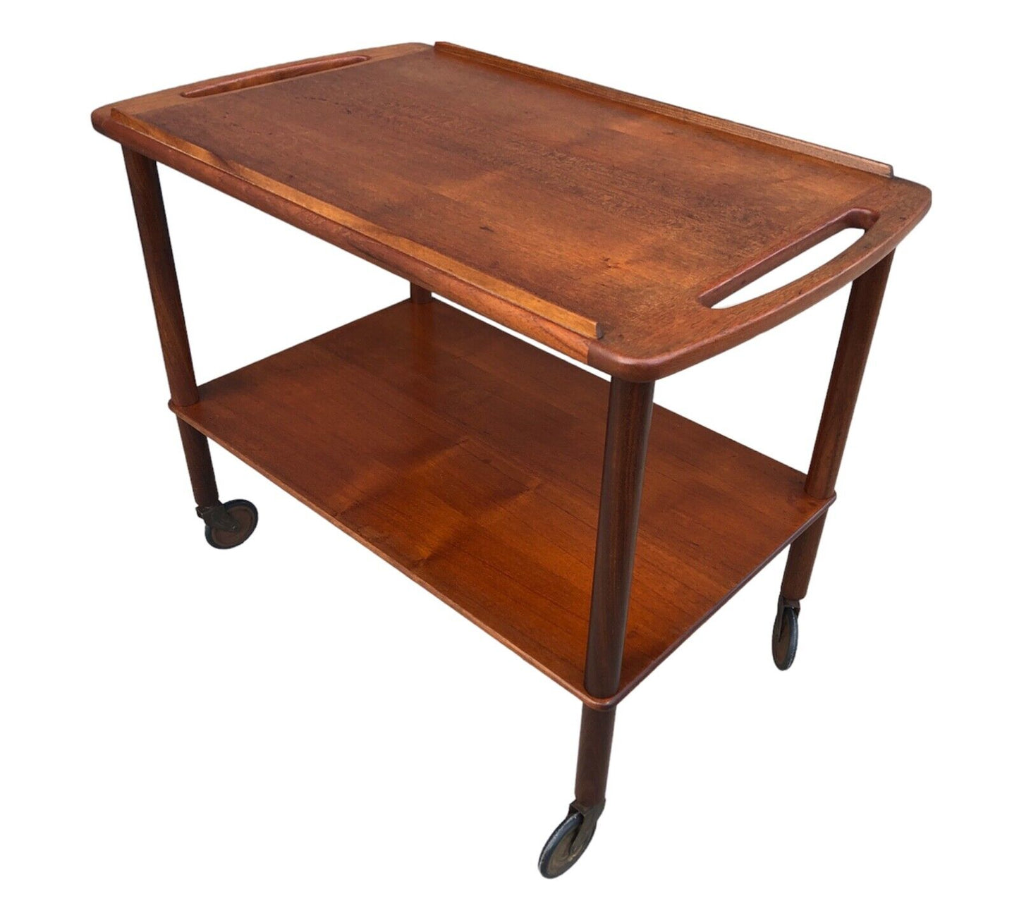 000902....Handsome Retro Danish Teak Serving Trolley ( sold )