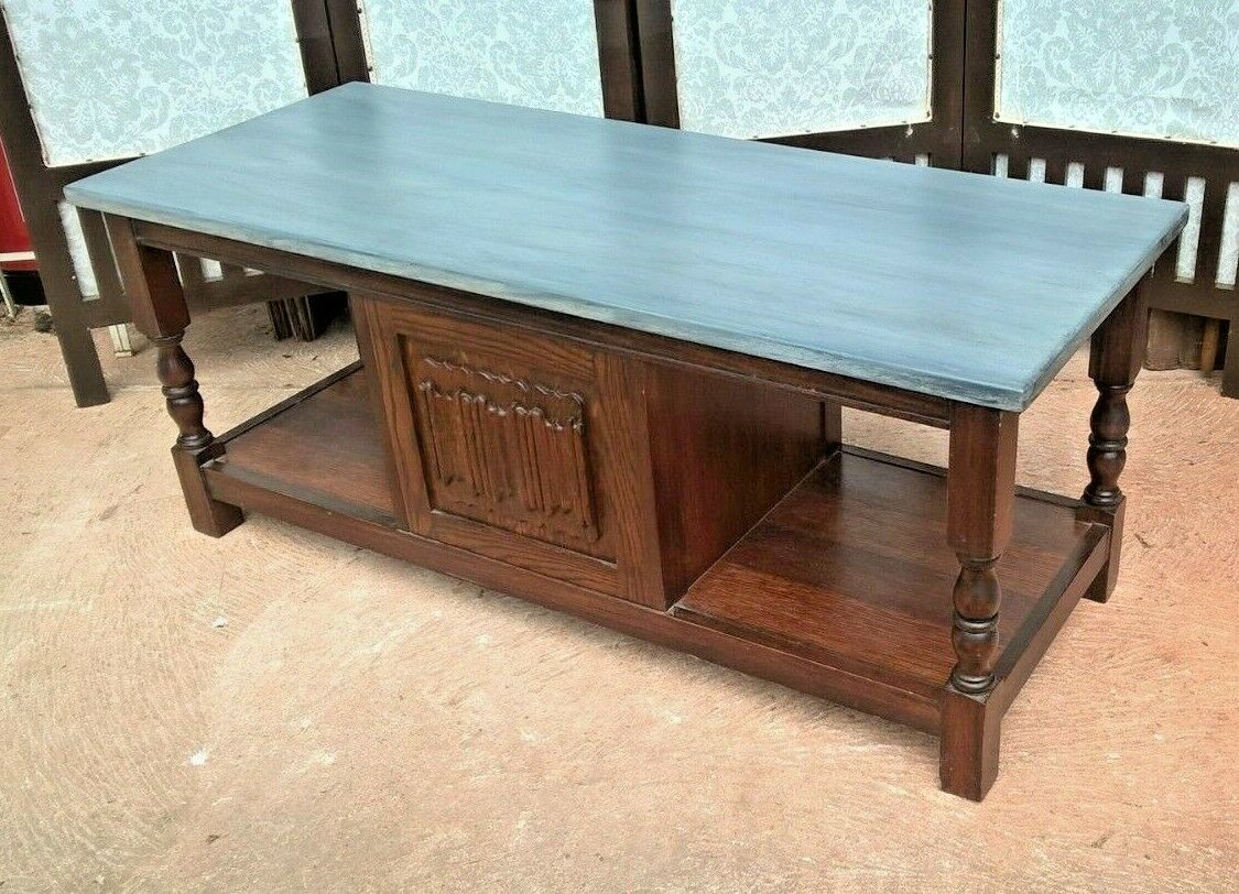 Vintage Old Charm Style Coffee Table -  Vintage Oak Coffee Table