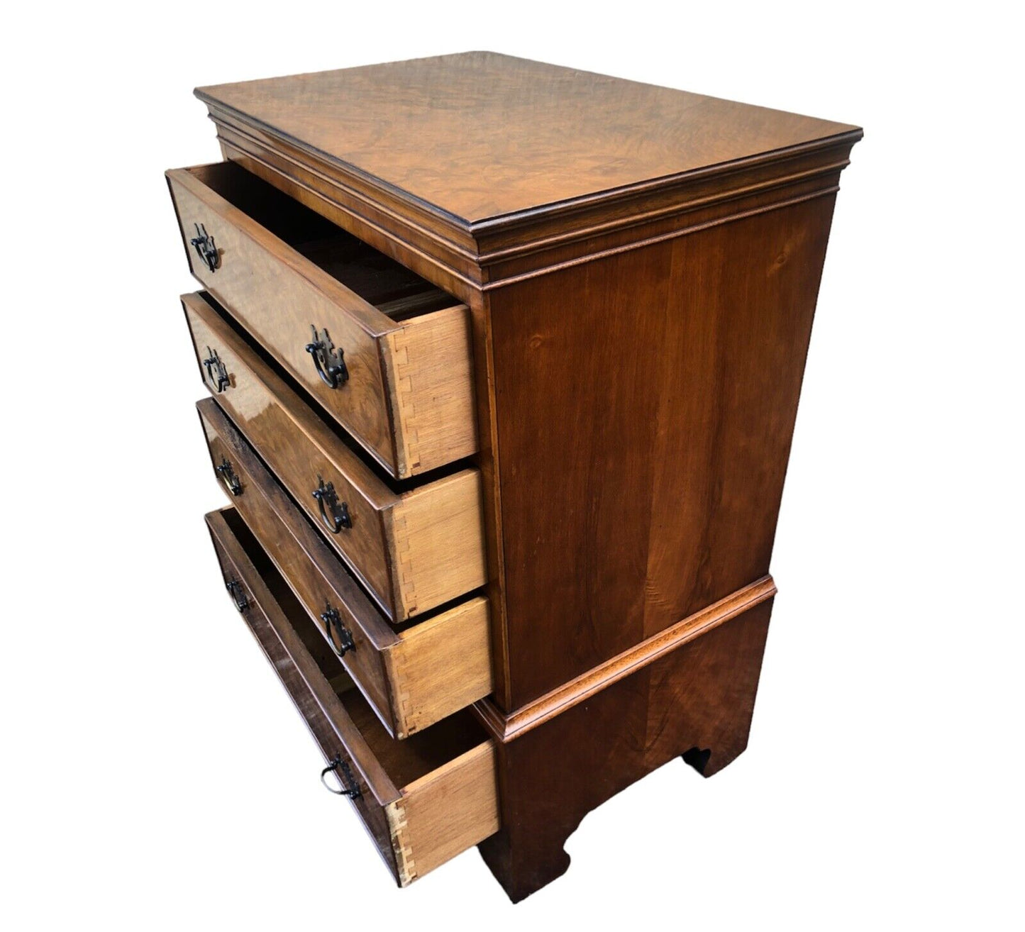 000856....Handsome Vintage Figured Walnut Chest Of Drawers ( sold )